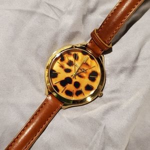 Michael Kors giraffe leather strap watch